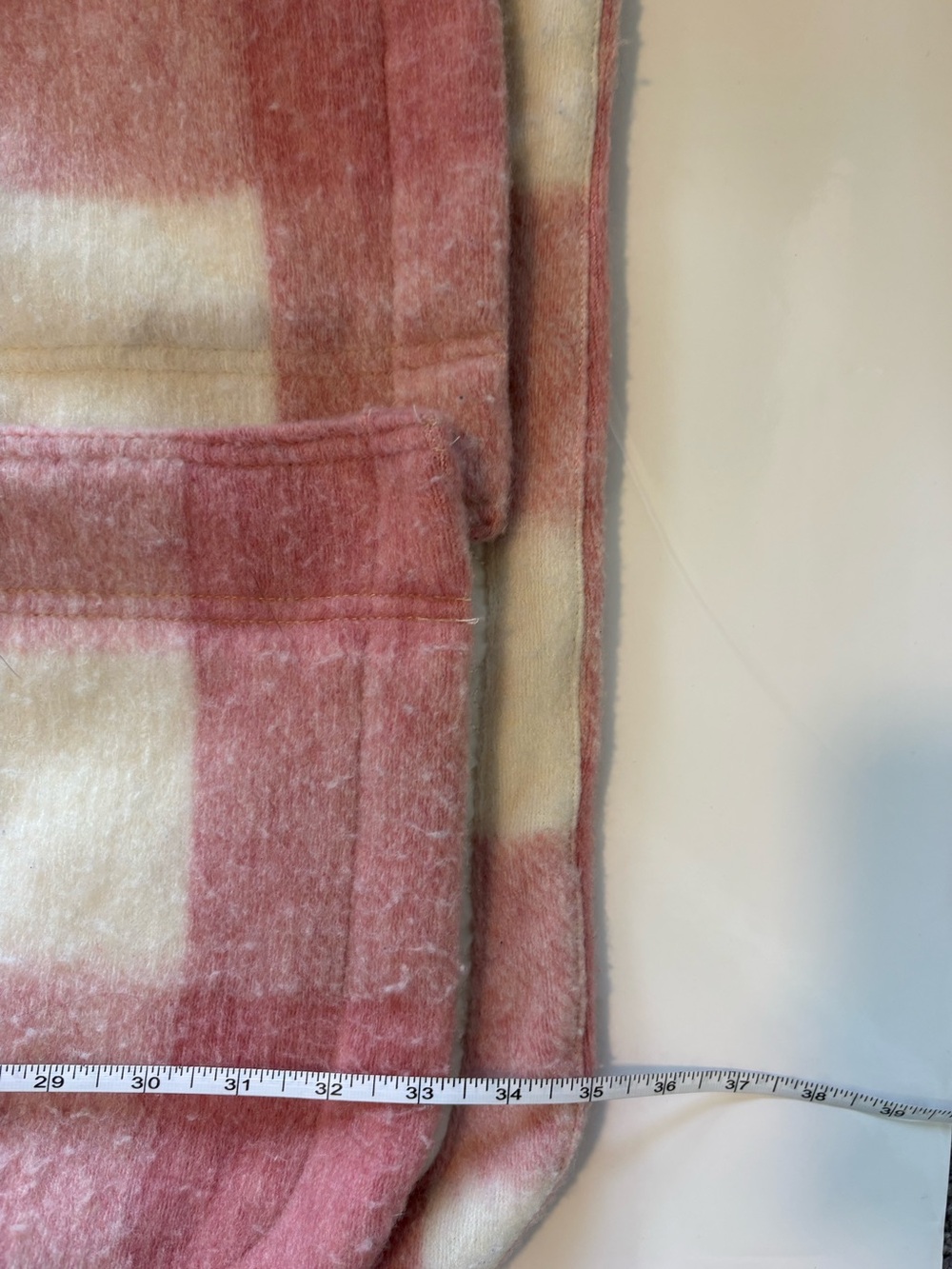 Joe Fresh x Jillian Harris Quilted Plaid Shacket Pink White Size Small - Picture 10 of 10